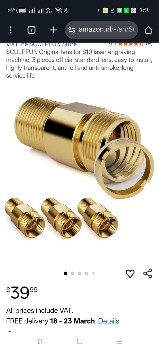 سكلبفون s10 محدث فول ✅
بيع مستعجل والسعر 580 الف ✅

متوفر للبيع جهاز ليزر احترافي:
سكولفون S10 بقوة 10 واط – أداء قوي ودقة عالية في النقش والقص ✨
مواصفات الجهاز:
🔹 قوة 10W حقيقية للنقش العميق والقص الممتاز
🔹 مضاف له Air Assist لتحسين جودة القص وتقليل الاحتراق
🔹 مضاف له كاميرا Atomstack لتحديد مكان العمل بدقة وسهولة
🔹 عدسات ليزر احتياطية إضافية
🔹 
الجهاز مثالي لـ:
✔ نقش الخشب
✔ قص الخشب الرقيق
✔ الأكريليك الداكن
✔ الجلد
✔ أعمال الهدايا والمشاريع الصغيرة
يقدم لك نتائج نظيفة، تفاصيل دقيقة، وحواف مرتبة خصوصاً مع وجود الـ Air Assist 👌
📌 راح أنزل في التعليقات نماذج من الأعمال المنفذة على هذا الجهاز حتى تشوف الجودة بنفسك.
إذا ناوي تبدأ مشروعك أو تطور شغلك… هذا الجهاز فرصة لا تتكرر 💪🔥

#سكولفون
#S10
#ليزر_دايود
#قص_ليزر
#نقش_بالليزر
#جهاز_ليزر
#مشاريع_خشبية
#ابداع_عراقي
#معدات_ورش
#ليزر_للبيع


**إذا كنت صاحب هذا الإعلان وتريد حذفه لأي سبب، رجاءا أرسل رسالة إلى الدعم الفني**