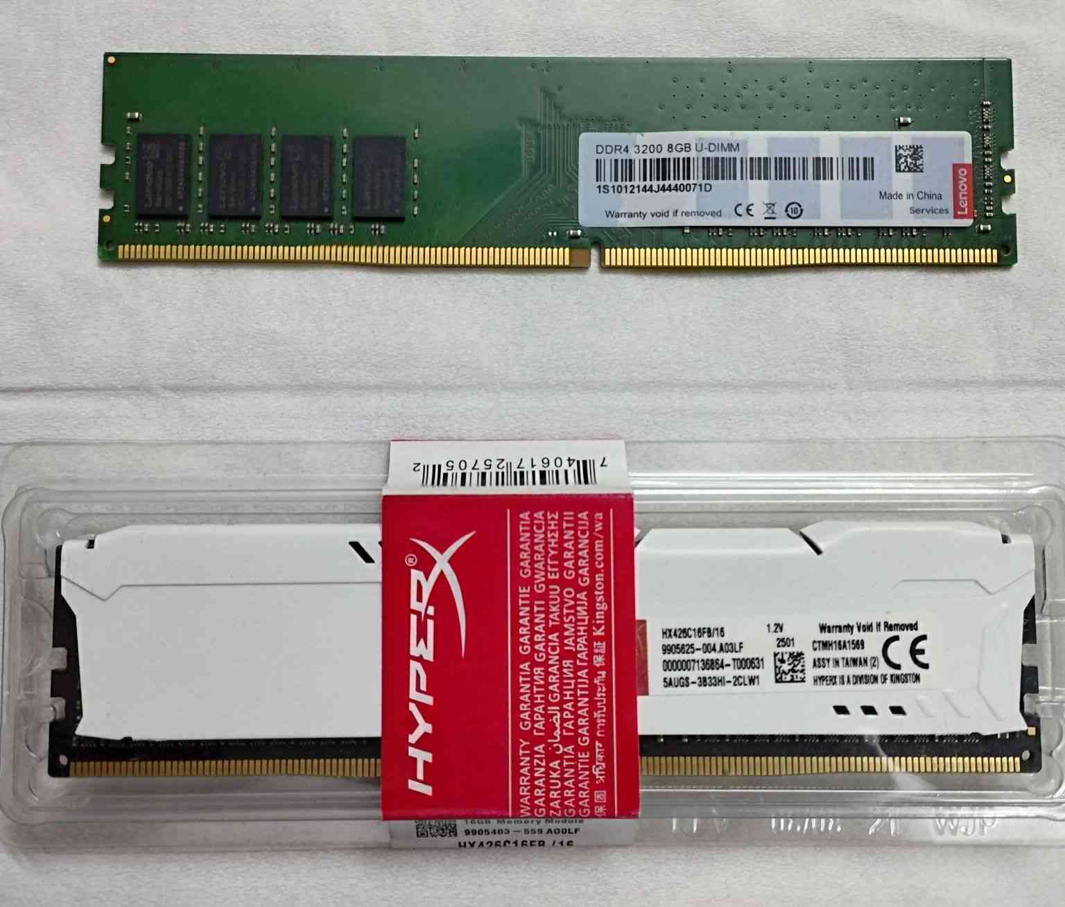 رامات DDR4
Hyper x 16GB 2666MHZ جديد
سعره 75
LENOVO 8GB 3200MHZ
سعره 40


**إذا كنت صاحب هذا الإعلان وتريد حذفه لأي سبب، رجاءا أرسل رسالة إلى الدعم الفني**