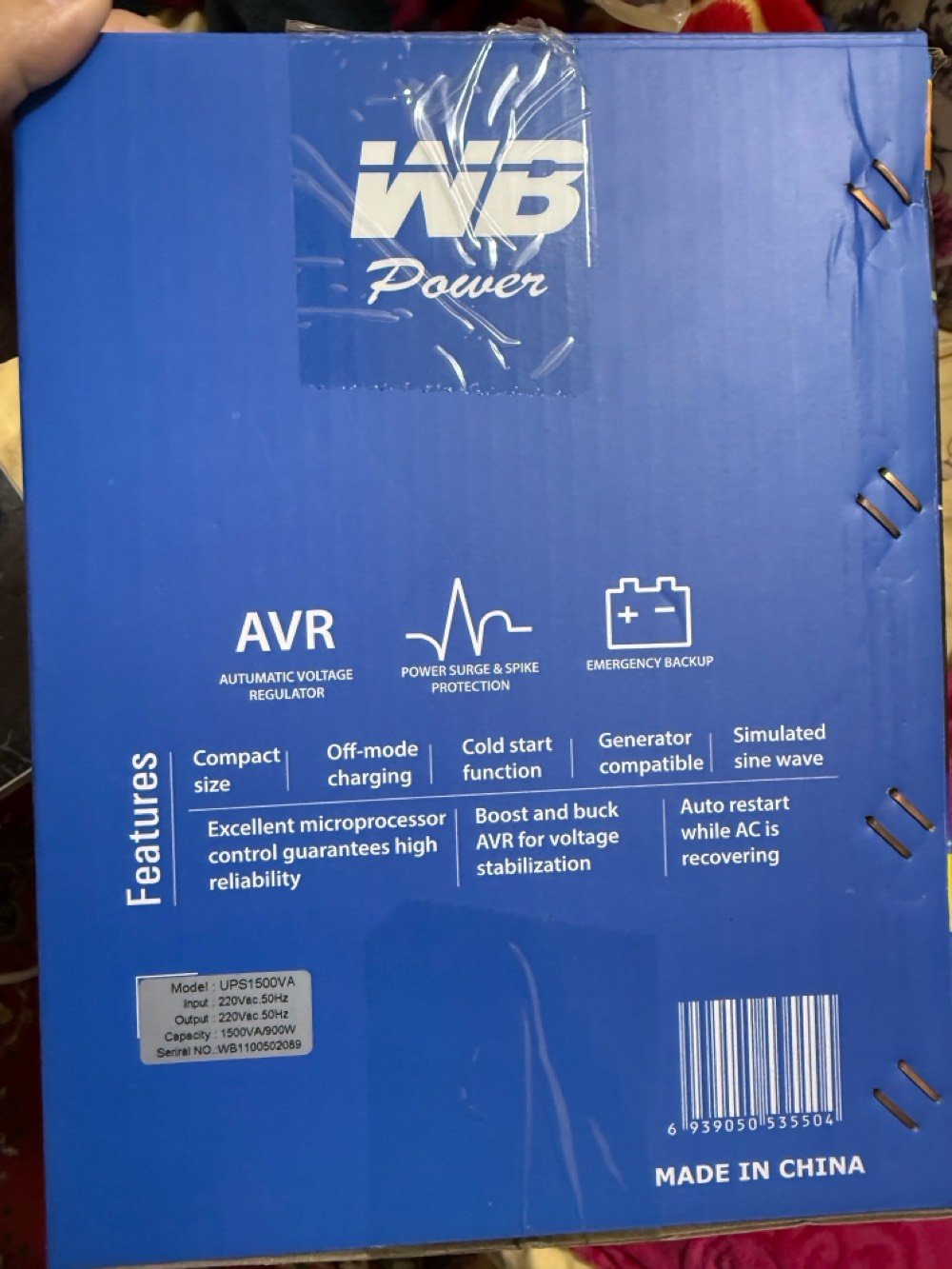 جهاز UPS يو بي اس  
* القدرة: 1500VA / 900W
* بيه:
    * AVR لتثبيت الفولت
    * حماية من ارتفاع الفولت والذبذبات
    * بطارية احتياطية Backup
    * Auto restart
    * Simulated sine wave
تگدر توضحلي شنو موديل الـUPS بالضبط وكم مدة الاستخدام؟ وهل البطارية الأصلية بعدّها زينة لو متبدلة؟: 
الجهاز من الفئة الاقتصادية صيني المنشا استخدم لمدة سنة كاملة وكل الي بي اصلي ما تبدل اي شي بي 
هل الجهاز عليه أي عطل أو ملاحظة، مثل ضعف بالبطارية، صوت عالي، أو مشاكل بالشحن/فصل الكهرباء؟: 
لا توجد اي اعطال الجهاز استخدام قليل وفقط للبلي كنت خاله وبعدين لتلفزيون 
وين موقعك بالضبط حتى أضيفه بالإعلان، وهل ممكن الاستلام وجهًا لوجه وتجربة قبل الشراء؟: 
موقعي المثنى - السماوة ،الاستلام يكون وجهاً لوجه اما تجربة فلا يفحصه ويشوفه 
هل بعده بكرتونه الأصلي وكل الملحقات موجودة؟ وإذا تريد، شكد السعر النهائي أو قابل للمناغشة؟: 
كارتونه موجود وما وياه ملحقات اضافية من الشركة مالته