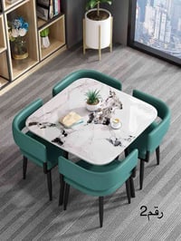 ميز مرمر • كراسي جلد • خشب ماليزي