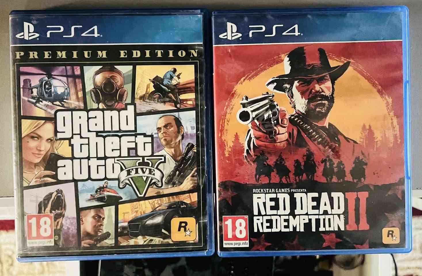 السلام عليكم اقراص بلي 4 للبيع ريد ديد و جي تي اي 5  سعرهن 35         *********** مكاني الضلوعيه
