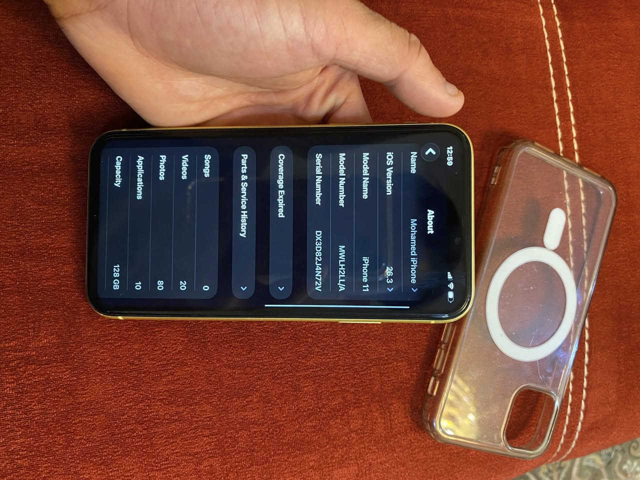 ايفون ١١ عادي ١٢٨ ذاكره مبدل شاشه اصليه وبطاريه اصليه فيس ايدي شغال كلشي شغال الجهاز نظيف وسعر الجهاز ١٩٠ الف وبي مجال بسيط مكاني العامريه رقم الهاتف ***********
