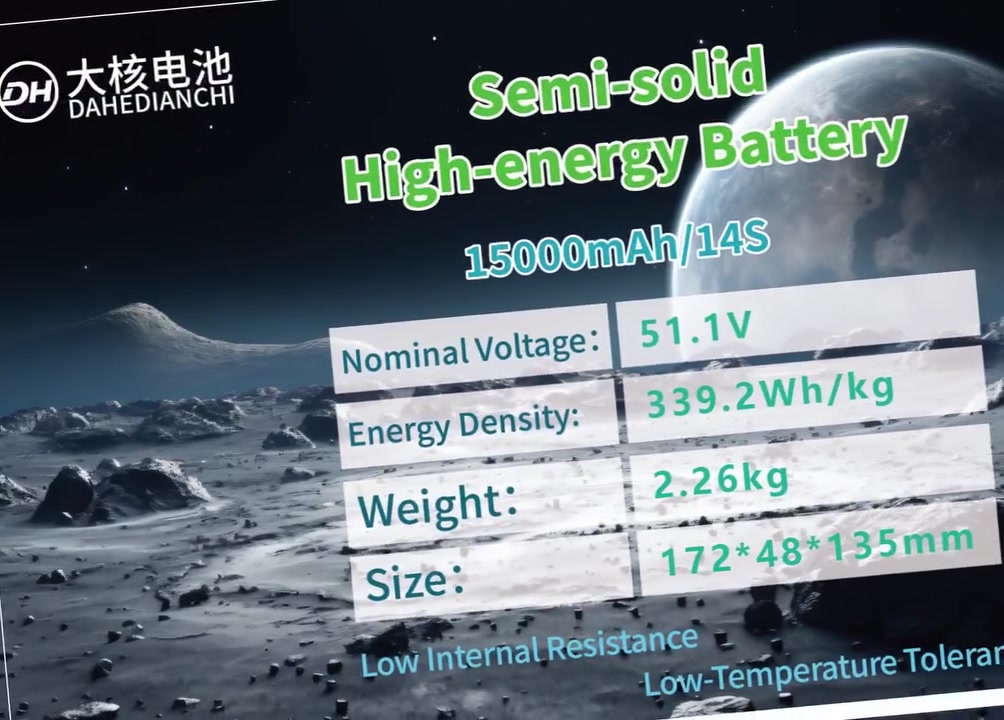 4.3V semi-solid battery with high energy density, low resistance and great low-temperature performance.
#SemiSolidBattery #DroneBattery #LithiumBattery #LowAltitudeEquipment


**إذا كنت صاحب هذا الإعلان وتريد حذفه لأي سبب، رجاءا أرسل رسالة إلى الدعم الفني**
