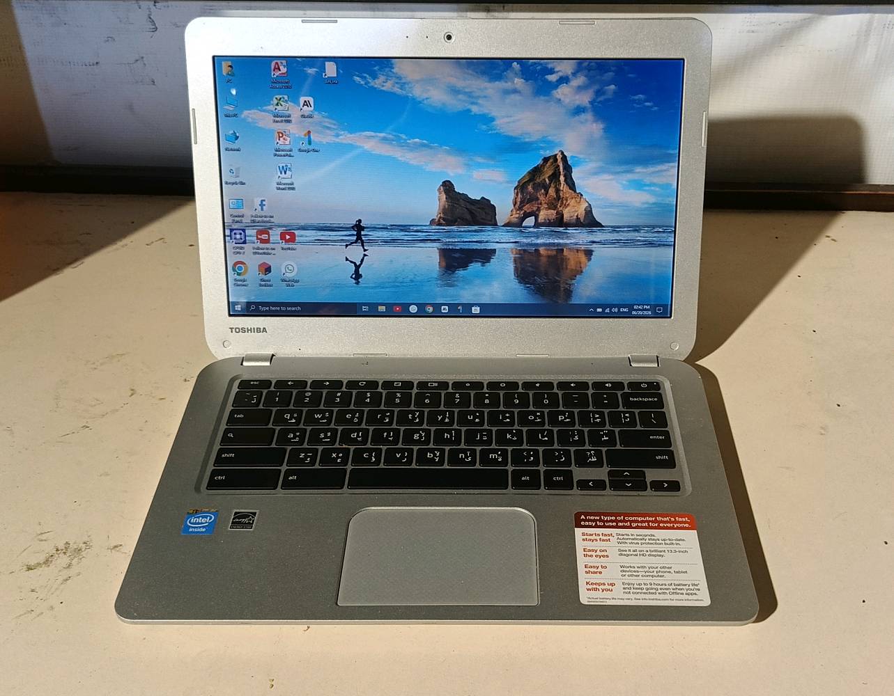 لابتوب توشيبا
نظام وندو ١٠..٦٤k
رام و زاكره ٢/١٦
معالج Celeron 
نظيف كلش مع شحن اصلي 
السعر فقط ٧٥ الف
*********** فقط واتساب