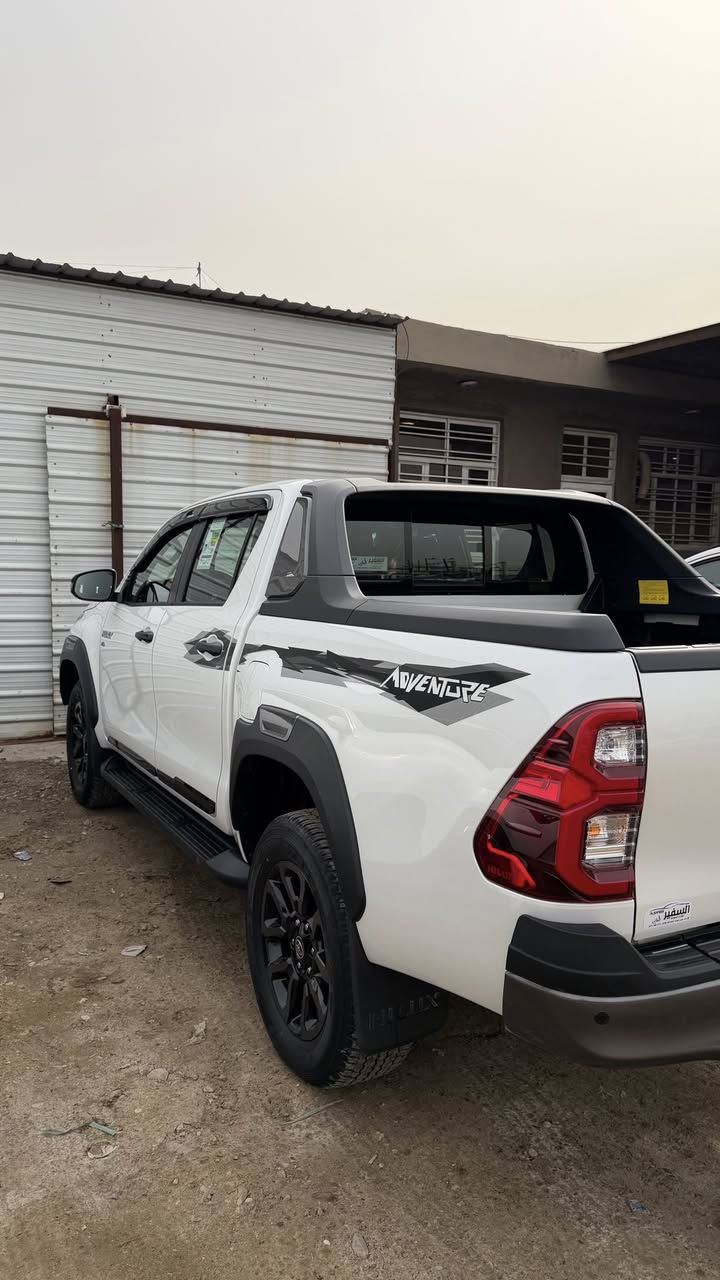 ادفنچر 2025
TOYOTA HILUX ADVENTURE 
رقم اربيل بأسمي
وكالة ومكفولة 
ماشية ٧ الاف وبحالة الزيرو بعدها 
عليها بعض الاضافات 
مكانها بغداد / شارع فلسطين 

***********
***********

السعر ٤٥٠ ورقة
