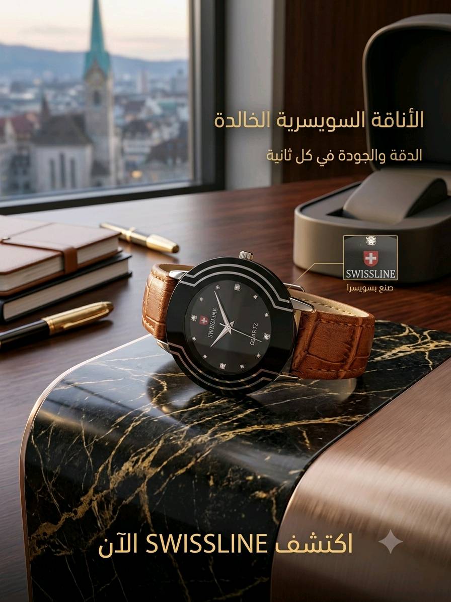 اضف لمسة من الفخامة إلى يومك مع ساعة تجمع بين الكلاسيكية والعصرية.
​التصميم: إطار أسود ملكي بخطوط فضية أنيقة.
​الميناء: أسود فاخر مرصع بفصوص لامعة مع الشعار السويسري.
​السوار: جلد طبيعي بني مميز بنقشة التمساح.
​الحركة: كوارتز دقيقة وموثوقة.
​الخيار المثالي لكل مناسبة وبسعر مميز.
​🛒 اطلبها الآن من متجر مينا

قطعة واحدة فقط سارع في الحجز
للحجز والاستفسار على الرقم ***********