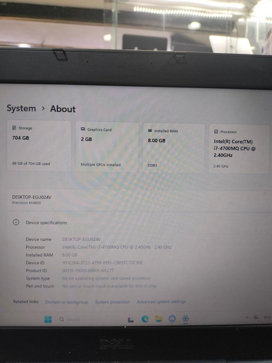 عروض مميزه من شركه دريم 🔥
💻 Dell Precision M4800
كور i7 جيل رابع بكارت شاشة Nvidia للالعاب وبهاردين بسعر ممتاز 💪
💰 السعر : 6500 جنيه
📌 المواصفات : ✔ كور i7 جيل رابع
✔ رام 8 جيجا
✔ هاردين : 256 SSD + 500 HDD
✔ شاشة 15.6 بوصة
✔ كارتين شاشة Intel + Nvidia Quadro K1100M 2GB
✔ بطارية شغالة كويس
✔ معاه الشاحن الأصلي
✔ يشغل الألعاب والبرامج بكفاءة
✔ الجهاز بحالة ممتازة
🛡 ضمان 3 شهور بالفاتورة من الشركة
🚚 يوجد شحن وتوصيل لجميع المحافظات
📞 للتواصل واتس أو فون : 01149796854
🌐 واتساب مباشر : https://wa.me/201149796854


**إذا كنت صاحب هذا الإعلان وتريد حذفه لأي سبب، رجاءا أرسل رسالة إلى الدعم الفني**