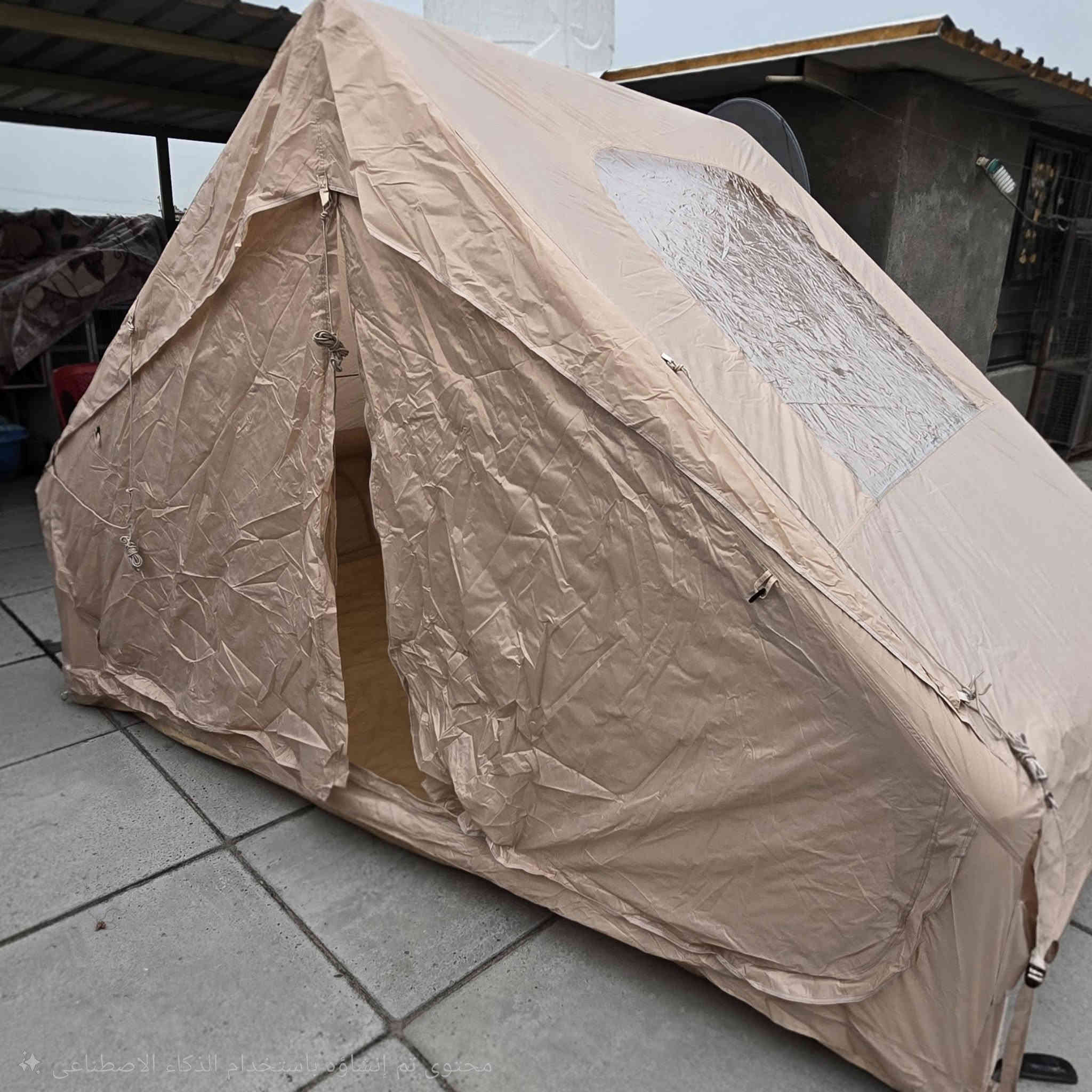 #متوفر_خيم النفخ ماركه اوربي وزن الخيمه 14 كيلو لون صحراوي  تكفي 6 نفرات القياس الطول 2 متر  والعرض 3 متر   ارتفاع  2متر  تحتوي على بانوراما وعلى شبابيك عدد 4 + ناموسيات ملحقات  بمب يدوي جنطه وحبال وسكك السعر 200 الف يوجد توصيل واتساب ***********
