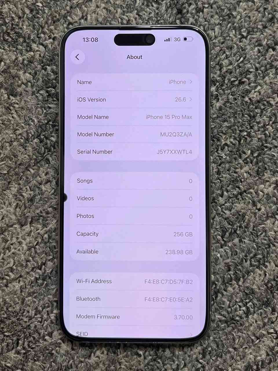 15 برو ماكس لون تيتانيوم
ذاكره 256 بطاريه 85 
مبدل شاشه مال تفصيخ اصليه وبيه نقطه صغيره
السعر/ 575
مكاني/ بغداد المدينه 
الشراي ياخذ سكرين ويراسلني واتساب
***********
