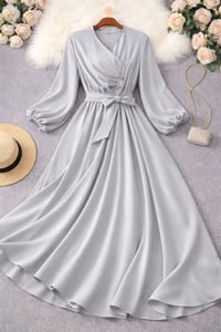 فستان دبل كلوش • خامة باربي • مناسب 50-80كج