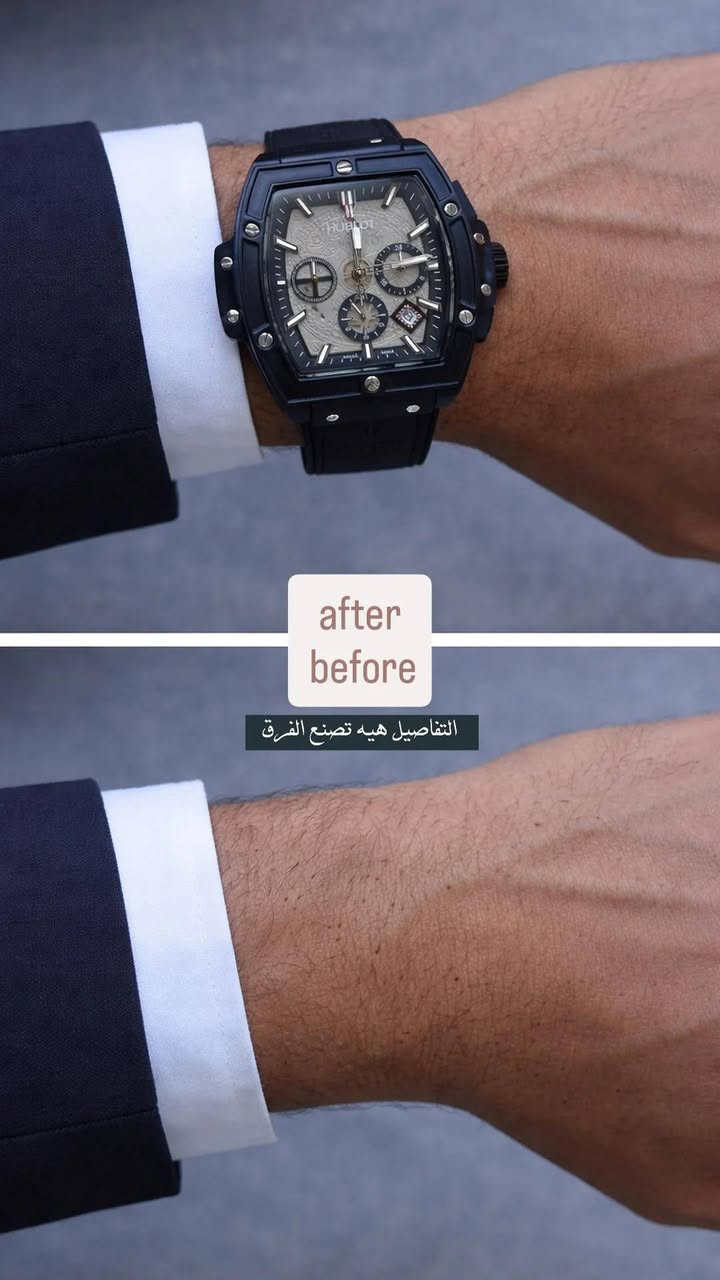 ساعة ماركة هوبلوت 
تجيك بعلبة الشركة وكارت الضمان نفس الفيديو 
اختار ساعتك… وخلي حضورك يسبق كلامك 🔥
لأن التفاصيل الصغيرة تصنع الفرق الكبير.
اطلبها هسه شمنتضر ؟ 
ماركة HUBLOT الاصلي فقط 
وزن الساعة 144  
قفل فراشة + سير حلقات تصغير وتكبير 
ختم حراري على طول الساعة 
سناتر ثواني وساعات نظام 24h 
ومنفذ شهري


**إذا كنت صاحب هذا الإعلان وتريد حذفه لأي سبب، رجاءا أرسل رسالة إلى الدعم الفني**