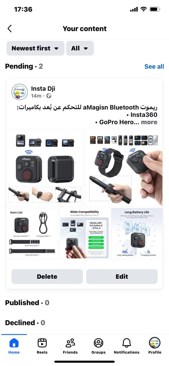 جهاز التحكم عن بُعد الذكي من aMagisn – سيطر على لقطاتك بلمسة واحدة! 📸
المميزات الرئيسية:
• توافق واسع: يدعم Insta360، GoPro Hero، وهواتف Android/iOS.
• مدى التحكم: يصل إلى 50 متراً بتقنية Bluetooth مستقرة.
• تعدد الاستخدامات: يأتي مع أحزمة للتثبيت على المعصم، الدراجة، أو عصا السيلفي.
• وظائف ذكية: تبديل الأوضاع، التقاط الصور، وتسجيل الفيديو بضغطة زر.

🚚 التوصيل: متوفر لجميع المناطق

📞 للطلب والاستفسار 
او خاص: [***********]
Insta Dji
