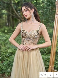 فستان مناسبات • بيجي ذهبي • قياس لارج