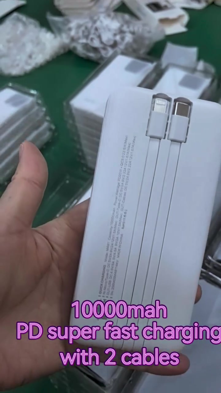 10000mah PD power bank
With 2 cables
Welcome to OEM order
Wechat/WhatsApp:+8613760988661


**إذا كنت صاحب هذا الإعلان وتريد حذفه لأي سبب، رجاءا أرسل رسالة إلى الدعم الفني**