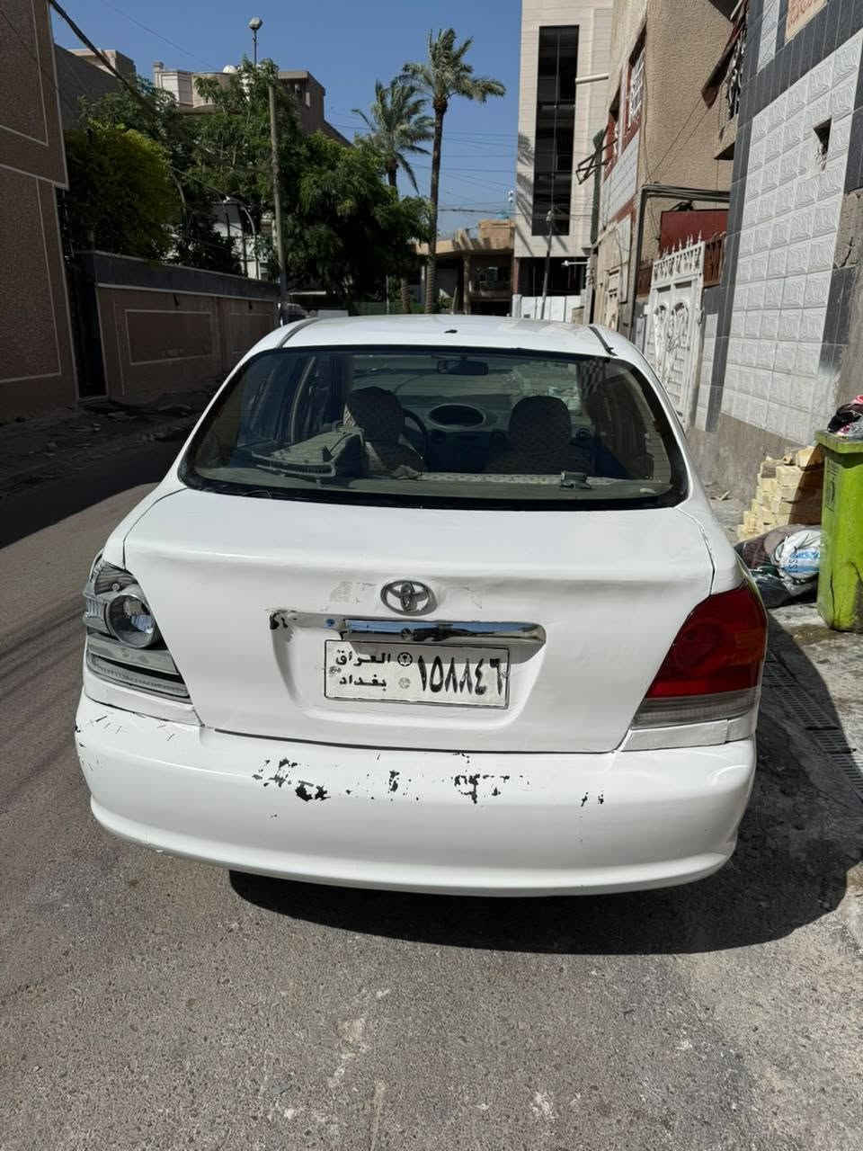 تيوتا ايكو 2004 كير اوتو  للبيع مكانها بغداد مصبوغه عام معاملة رقمها كاملة وحته مهزوزه السياره باقيه بس ع تخصيص رقم السياره جاهزه كير ومكينه وصدر مكفولات التبريد نقص بس غاز ونقصها بك لايت السياره جاهزه السعر خاص او واتساب ***********
