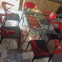 طاولة طعام • ٦ كراسي • ضد الكسر