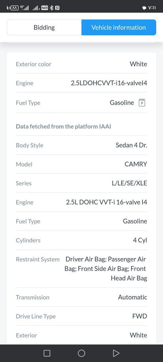 كامري موديل 2012 امريكي
مكفولة كفالة عامة ضرر امريكة فقط الدعامية الامامية وبيه صور الحادث مال الدعامية بامريكة وناشرهن مع السونار
المحرك مكفول لاصوت ولاتبخير ولاتنقيص
الكير مكفول
الكهربائيات بدون اي نقص 
تحكم ستيرن 
شفتات ستيرن
مثبت سرعه
مسجل شاشة كبير
كامرة خلفية
كشنات جلد
تبريد شغال كمبريسر راوتري شركة
المكان الكرمة  او بغداد الشعلة الاطراف منطقة ابراهيم بن علي
مكلف بالنشر رقم صاحب السياره ***********
السعر 150
