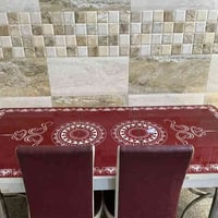 طاولة سلايد • ٦ كراسي جلد • حله/حي الزهراء