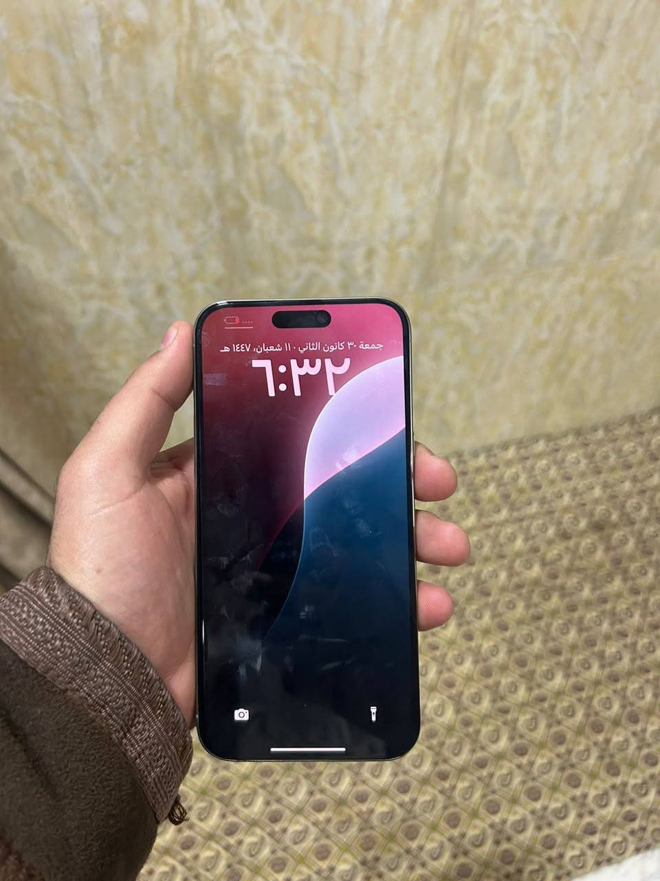 للبيع 15 PRO MAX ذ.256 بطارية 87 بلادي مامرفوعة الجهاز مامفتوح شرط كارتونو ويا النظافة مثل ماموضح بالصورة مكاني صلاح الدين-تكريت-قضاء العلم السعر 1,100 للاستفسار على هذا الرقم ***********
