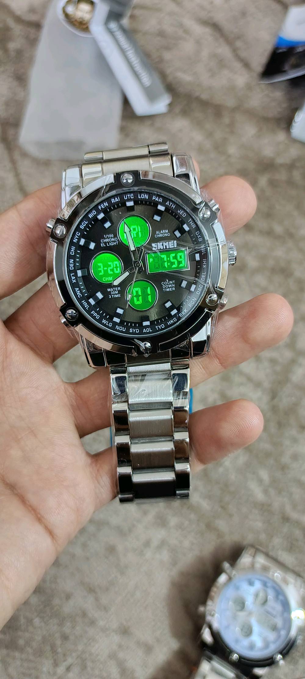 -- سكمي -- أصلي -- SKMEI --
-------------------------------
دبل تايم عقارب و الكتروني
تاريخ يومي شهري
عقارب لامينوس
ستوب ووتش
اسماء الأيام
إضائة ليلي
سير حديد
منبه

(بطارية)

الوزن 165 غرام
القطر 46 ملم

السعر 30,000 دينار والتوصيل مجانا لكل المحافظات

👇للحجز مراسلتنا على الواتساب👇
            ***********