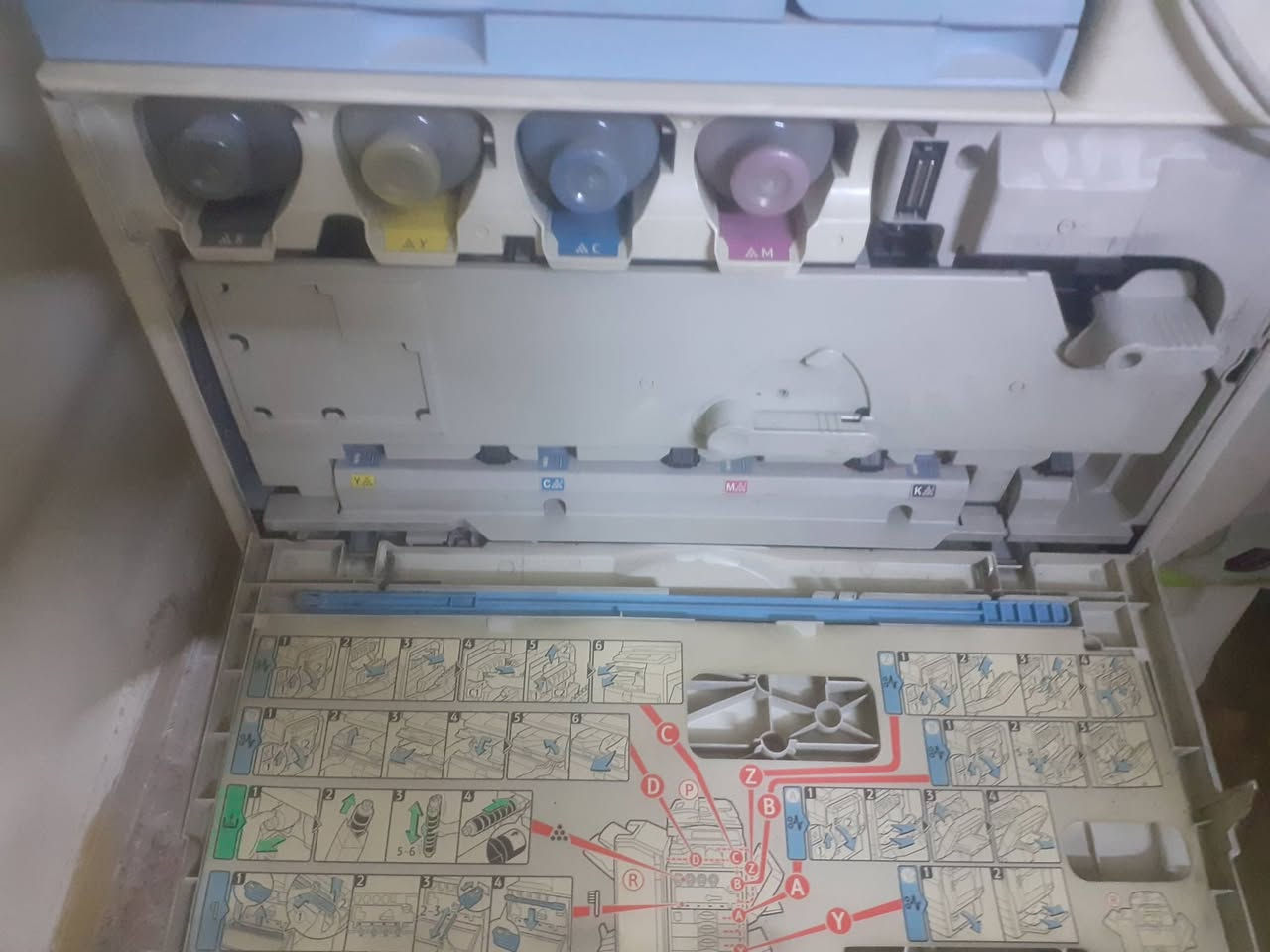 طابعة Ricoh Aficio MP C4500 ملون
بيها عطل حسب الكود الموجود بالصورة 
السعر 300000  
للاستفسار ***********
