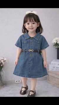 فستان جينز • بناتي • مقاس ١-١٠ سنة