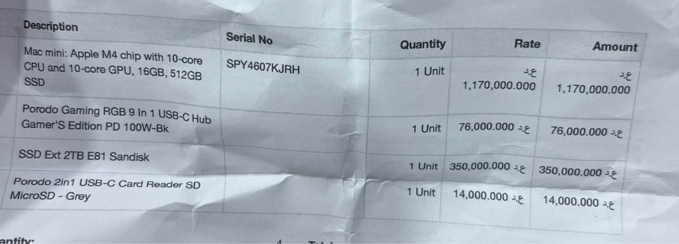 Mac mini 4 
512
Ram 16 
ماخذة من ماستر ستور شرق اوسط بعدة بفترة الضمان
جديد كلش اداء رهيب
السعر مليون مكاني كركوك كركوك, العراق


**إذا كنت صاحب هذا الإعلان وتريد حذفه لأي سبب، رجاءا أرسل رسالة إلى الدعم الفني**