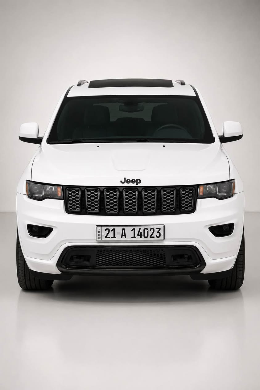 JEEP GRAND CHEEROKE BLACK TOP
2020
CLEAN TITLE
دەعامی بۆ دەعامی بەشەرت بێ لێدران بێ بۆیاخ 
ماوەی ڕۆیشتن ٨٦ هەزار میل
بەسمە و شەغال
شاشە گەورە 
کوشن شاموا 
کوشن جلد و کوشن هیتەر و کوشن کارەبای
سڵاید 
سنوق شەفت
ئاوێنە ڕادار 
تەبرید مەرکەزی
دەبڵ ئەکسل4x4
نرخی ٢٨٨$
*********** السليمانية, العراق
