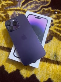 ايفون 14 برو ماكس مبدل بطاريه نسبه 100 ذاكره256 شرق اوسط كارتون ملحقات...