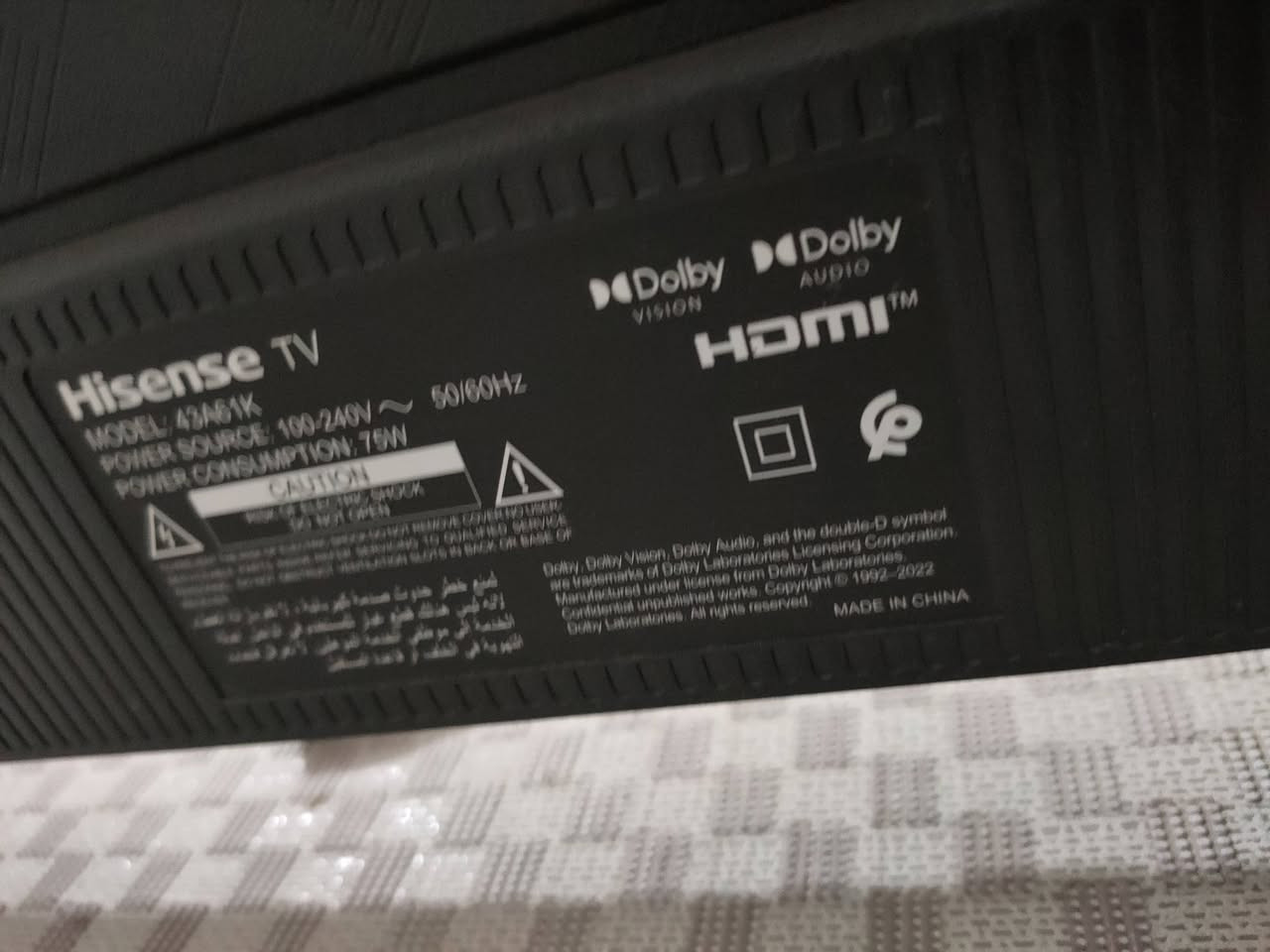 تلفزيون هايسنس Hisense
حجم 43 

نوع A61K

4k 

دولبي اوتمس 

دولبي فجن  60 هيرتز.HDR 

الشاشه استعمال قليل 

السعر 290 الف دينار 

بغداد /الكرادة 

***********
