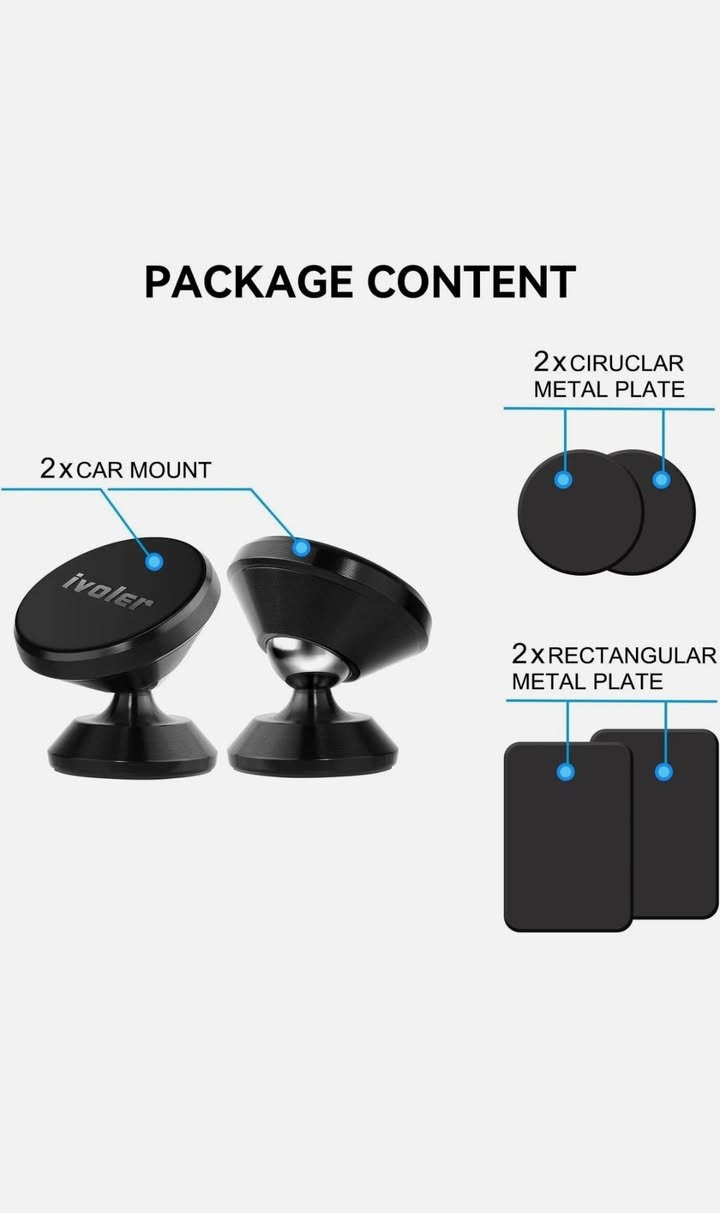 حامل الهاتف المغناطيسي للسيارة من ماركة iVoler، وهو مصمم لتثبيت الهواتف الذكية على لوحة القيادة
دوران 360 درجة: يتميز برأس كروي مرن يسمح بتدوير الهاتف وتعديل زاوية الرؤية حسب الرغبة (أفقي أو رأسي) لضمان قيادة آمنة أثناء 
مغناطيس قوي: يحتوي على مغناطيسات "نيوديميوم" قوية (غالباً 4 مغناطيسات N52) لضمان ثبات الهاتف حتى على الطرق الوعرة، مع الحفاظ على إشارة الهاتف دون تأثر.


**إذا كنت صاحب هذا الإعلان وتريد حذفه لأي سبب، رجاءا أرسل رسالة إلى الدعم الفني**