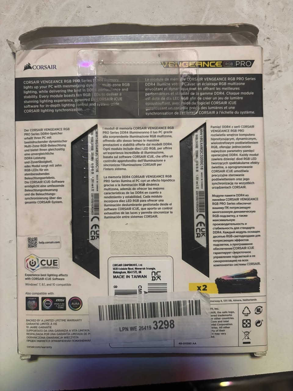 متوفر ddr4 32gb 3600
كورسير 
VENGEANCE RGB PRO
واتساب ***********
