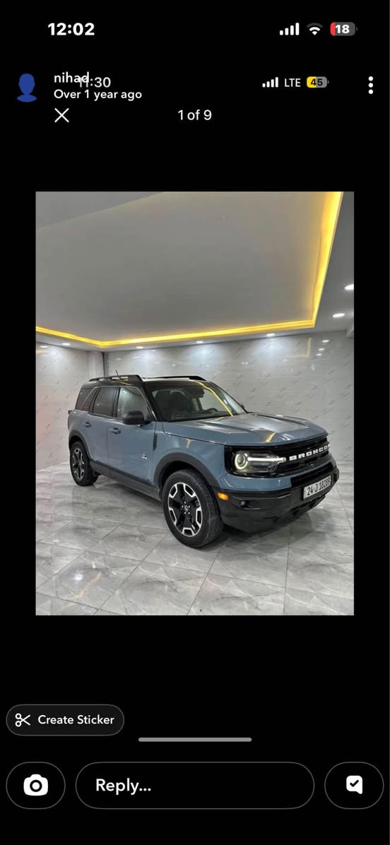 فورد برونكو موديل ٢٠٢١ 
سيارة جملغ صبغ و شبر باب بدون دواخل بدون ارباك كير محرك كهربائيات كل بشرط سيارة محرك ٣ سلندر تيربو سيارة مواصفال فول سقف اسود و شاشة و داخل جلد و رادار و حساس مواصفات هواي سعر ١٤٨ ورقة و ٣ ورقة عليه غرامة و سيارة للبيع و مراوس مكان دهوك *********** دهوك, العراق
