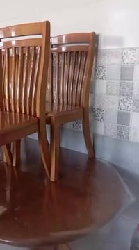 ميز طعام • كراسي خشاب • صاج