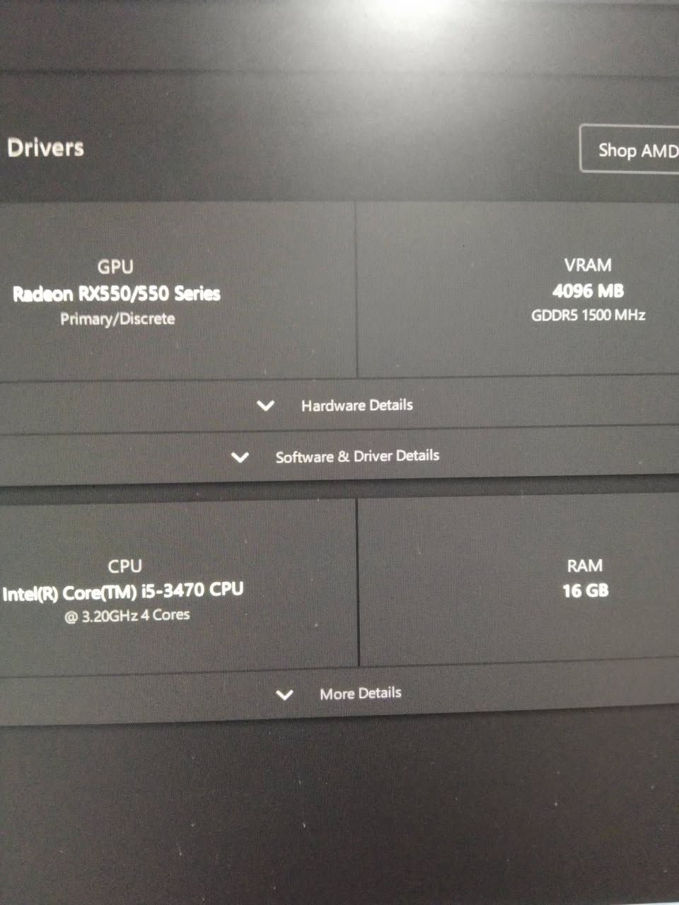 السلام عليكم
حاسبة دسكتوب سستم انتل كور 5 جيل الثالث مستعملة نظيفة للبيع من شركة HP 6300
......
السعر 170 ألف دينار 
عنوان بغداد زيونة 
***********
البيع بضمان الفحص 
لا يتوفر توصيل 
......
ملاحظة 
كيس فقط بدون أي ملحقات 
.......
المواصفات 
معالج انتل كور 5 جيل الثالث رقم المعالج 3470
كارد شاشة 4 كيكا جديد AMD RX 550 GDDR5 
هارد.128 كيكا للنظام والبرامج جديد SSD 
هارد 500 كيكا للالعاب HDD 
رام 16 كيكا جديد 8+8 تردد 1600 DDR3 
مذربورد جيل الثاني والثالث HP H61 DDR3 
مشغل اقراص ديفيدي DVD 
.......
الحاسبة تعمل على نظام وندوس 11 وتحتوي على أكثر من 30 لعبة طور القصة اوفلاين مع لعبة ببجي موبايل اونلاين 
.......
مع جزيل الشكر لإدارة المجموعة
