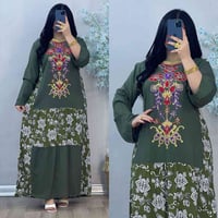 جديد  2026  دشداشه نسائي دبل كلوش تطريز + تشجير 😍  الخامه كشمير امارات...