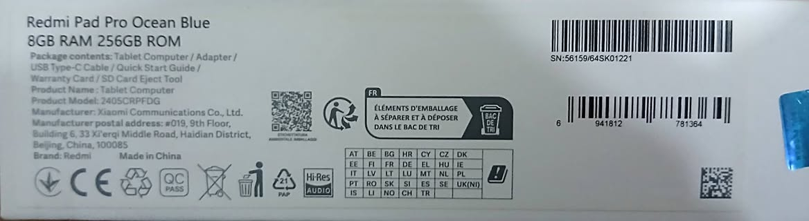 Redmi Pad Pro 256/8 
استخدام 4 ايام فقط مع لاصق وحافظ دفتري 
الجهاز والملحقات بعدهم بجيس 
اخذته ب 335 
وللبيع ب 225
للأستفسار/ ***********
