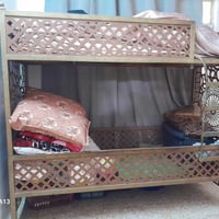تخت طابقين • حديد ثقيل • ٢م×١م×٢م
