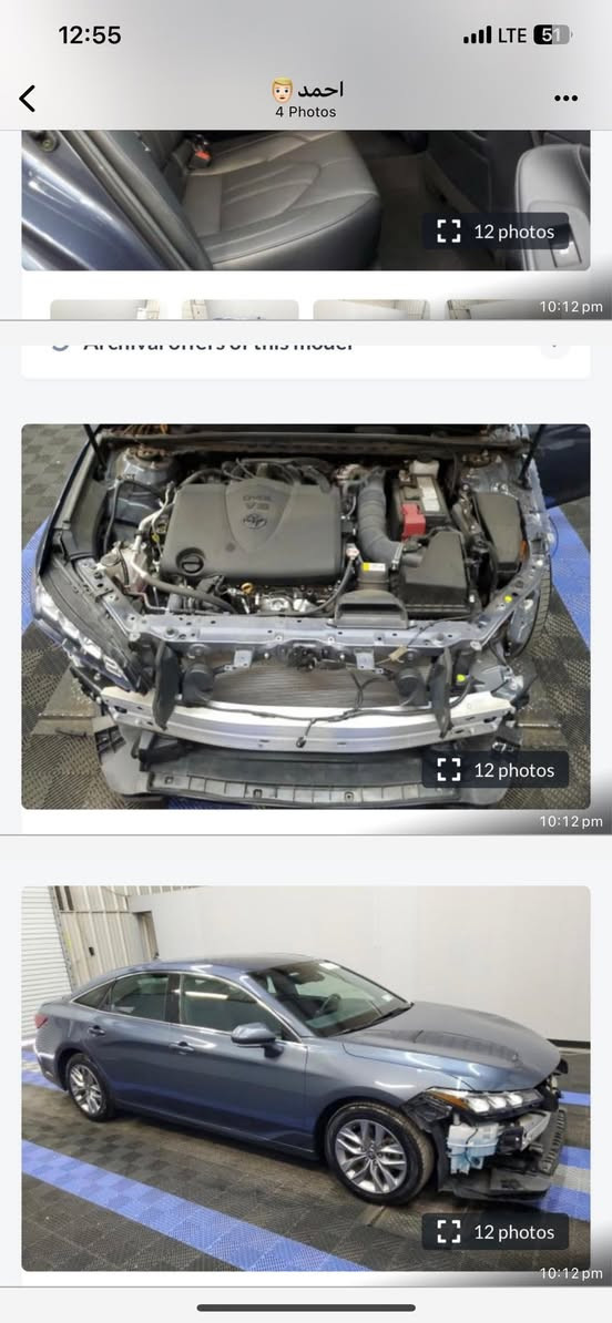 السلام عليكم …..
افلون للبيع …

موديل 2022 محرك 6 سلندر ،3500 ، وارد امريكي 

مواصفات XLE كشنات جلد تدفئة شاشة كبيرة 

السيارة حادث خفيف قطعة وحدة بدون دواخل وبدون شواصي وماشيه ٩٥الف كيلو 

السيارة حيل حيل نظيفة وطختها كلش بسيطة واضحه بل صور

السع245$ بسعر كامري وبل عافيه ع ياخذها 

الرقم : ***********
