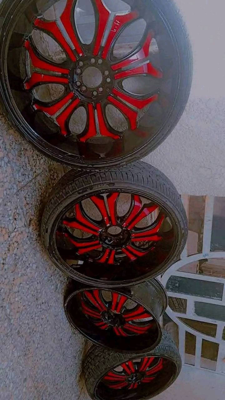 للبيع 
ويل  24 جديد + تايرات 
فقط ويل واحد مابي تاير 
وبي فطر صغير يعني 15 الف يرجع بلادي 
السعر 450 الف متوازي على بيعهن
هنه سعرهن اكثر من هذا
الاتصال على رقم ***********
