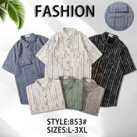 قميص رجالي • قماش لنن • L-3XL