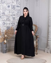 فستان ماء الذهب • سواد ملكي • فري سايز ١١٠ك