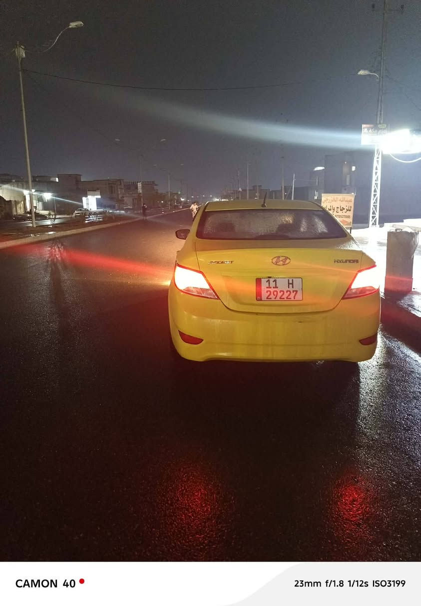 السلام عليكم للبيع أكسنت موديل 2015 سنوي 2029  رقم بغداد مشروع وطني كاربون بانزين هيئه 75 الف غرامات صفر السعر 90  وبيها مجال رقم  *********** ورقم ***********
