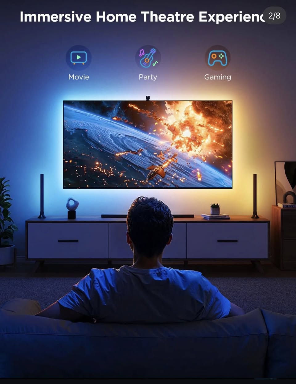 Govee RGBIC Tv Light Bar 45-75 Ince
ويمكنك ربطة مع اضاءة التلفاز (العدسة)لتفاعل نفس الالوان عن طريقة خاصية DreamView مزامنة✨
مناسب لشاشة الكيمنك ايضا Pc🖥️
تفاصيل بسيطة تصنع فرقاً كبيراً في الأجواء.. 💡 ميزة الـ DreamView خلت التلفاز والـ Light Bars يعزفون سيمفونية ألوان وحدة. راحة بصرية وتجربة غامرة بكل معنى الكلمة. ✨📺"


**إذا كنت صاحب هذا الإعلان وتريد حذفه لأي سبب، رجاءا أرسل رسالة إلى الدعم الفني**