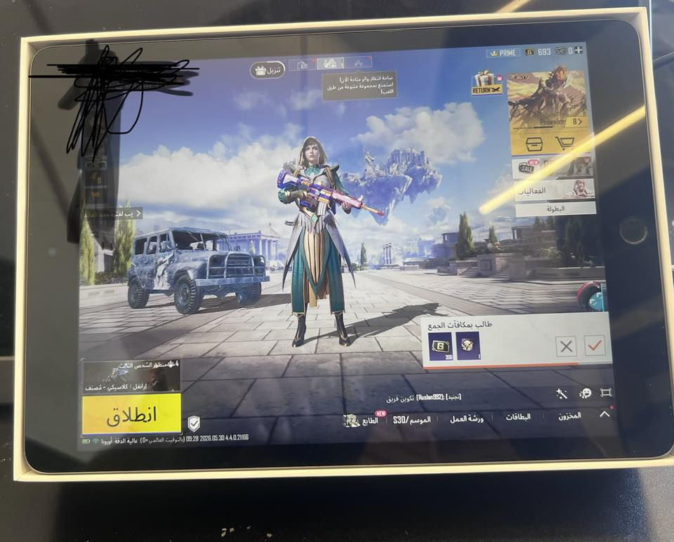 ابياد 9
ذاكره64
بطاريه97
جهاز كلش نظيف مستخدم شي قليل 
مكاني بغداد حي القاهره ***********
