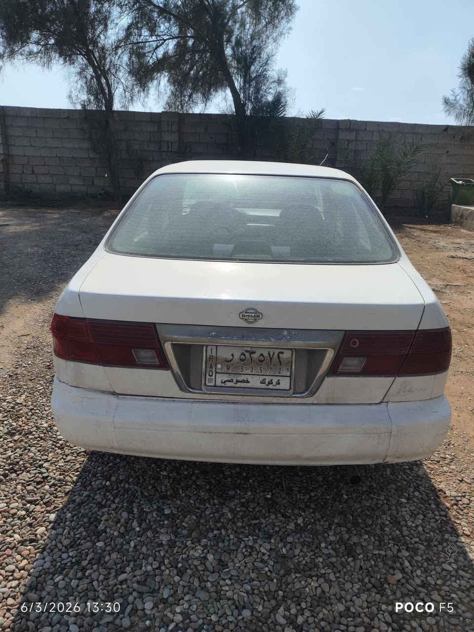 السلام عليكم نيسان صني مسجلة  لون ابيض رقم الماني كركوك سنوية منتهية بـ ٢٣ بيها كوبون بانزين وگشرها نظيف تايرات الورا جدد والجدام فوك نص العمر گير شرط ومحرك بي تبخير قليل جداً السيارة حيل نضيفه ومنظومة التبريد يعوزها غاز السعر 34 وبيه مجال مكان السياره الحويجه الزاب للاستفسار الاتصال على الرقم ***********
