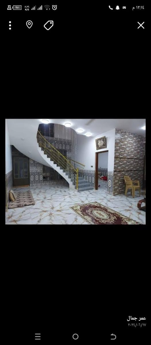 الدار للبيع في الجولان الثانيه قرب المدرسه الجديده
المساحه 200 ٫الواجه 10، النزال 20
البيت كامل من كلشي سيراميك وديكورات 
⭕الطابق الأرضي: 
مطبخ وصاله وغرفه وحمام ومناور 2 وديوانيه جبيره 

⭕ الطابق الثاني:
3 غرف نوم ووحده منهن سويت وحمام 
وبيتونه وسطح
السعر (85) وبي مجال 
***********
