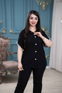 تراك نسائي • أزرار • قطن مسحب مطاط