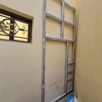 باب PVC • مع إطار • زجاج علوي