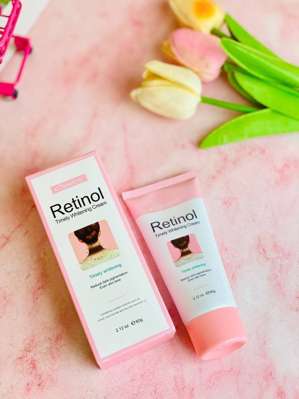 ✨  KÖRMESIC Retinol Timely Whitening Cream ✨🇰🇷💯 
(الترند كريم الريتينول للتفتيح الفوري) 
كريم للعناية بالبشرة مصمم خصيصاً لـ تقليل التصبغات الداكنة وتوحيد لون الجلد، وتحديداً في المناطق المعرضة للاسمرار مثل الرقبة، الإبطين، والمناطق الحساسة. 

✅ الفوائد الأساسية:-
✔️ يعمل على تقليل مظهر التصبغات الداكنة وتوحيد لون البشرة في المناطق المعرضة للاسمرار مثل الرقبة والإبطين.
✔️ يحتوي على الريتينول للمساعدة في تجديد خلايا البشرة وتحسين ملمسها.
✔️ مدعم بالنياسيناميد للمساهمة في توحيد لون البشرة وتقليل مظهر البقع الداكنة. 
✔️ يحتوي على زيت شجرة الشاي للمساعدة في تهدئة البشرة.

طريقة الاستخدام: يُوضع على بشرة نظيفة وجافة مع التدليك بلطف حتى الامتصاص. يُفضل استخدامه مساءً، مع استخدام واقي الشمس نهاراً عند التعرض للضوء.
النتائج قد تختلف من شخص لآخر حسب نوع البشرة وطبيعة التصبغات.
#الاصلي المنشأ كوريا 🇰🇷💯 

🚘 يوجد خدمة توصيل لجميع محافظات العراق


**إذا كنت صاحب هذا الإعلان وتريد حذفه لأي سبب، رجاءا أرسل رسالة إلى الدعم الفني**